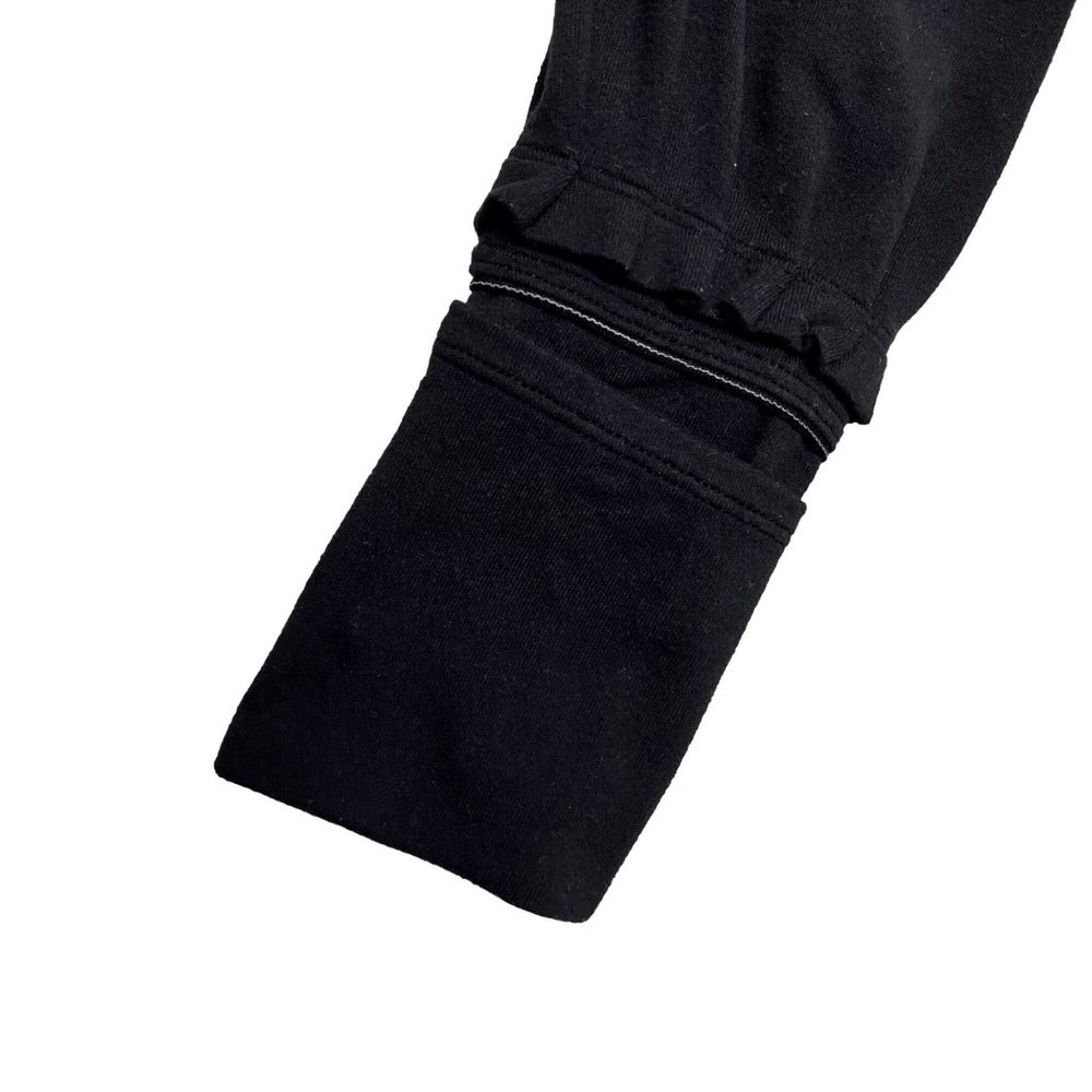 Lululemon 2 4 Small Black Extra Mile Pullover Hoodie Thumb Holes Shirt Pleated - Picture 11 of 11